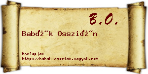 Babák Osszián névjegykártya